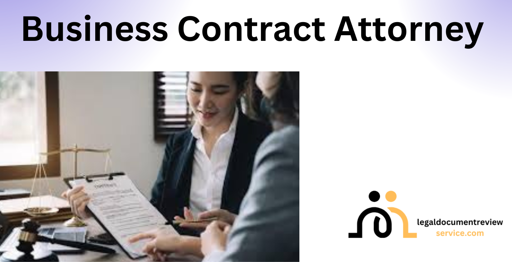 Professional lawyer discussing contract terms