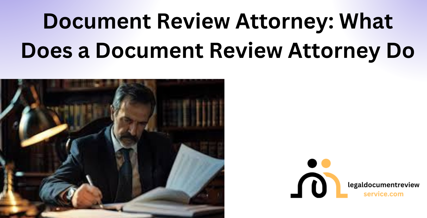 Attorney reviewing case files at desk