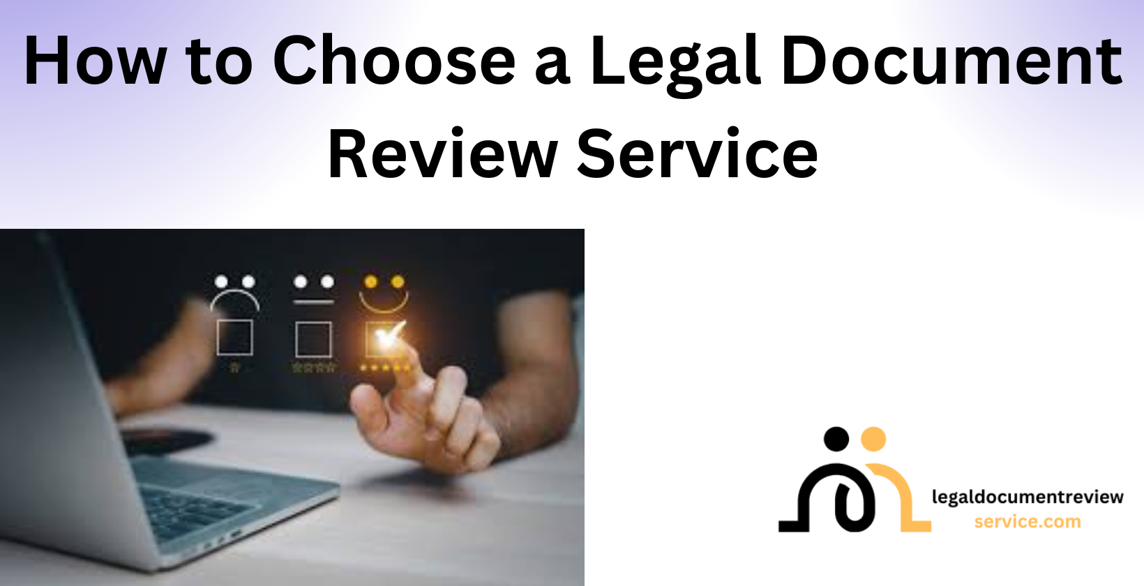 Person selecting legal document review service online